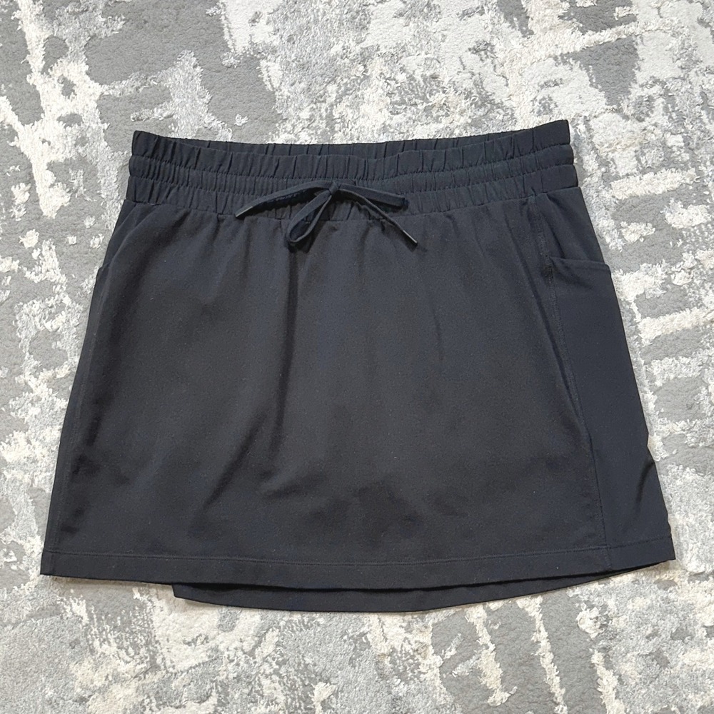 Athleta Excursion Hybrid Skort Medium Black Active Athletic Tennis Golf 405667